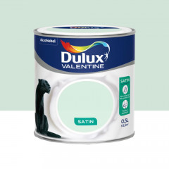Peinture acrylique satin DULUX VALENTINE Crème de couleur Vert d'eau - 0,5L