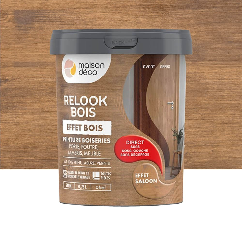 Peinture Maison Déco Relook Bois Effet Bois Saloon - 0,75L Peinture Maison Déco Relook Bois Effet Bois Saloon - 0,75L