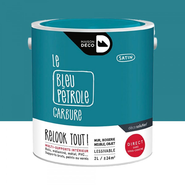 Peinture fintion MAISON DECO Relook Tout Bleu pétrole - 2L