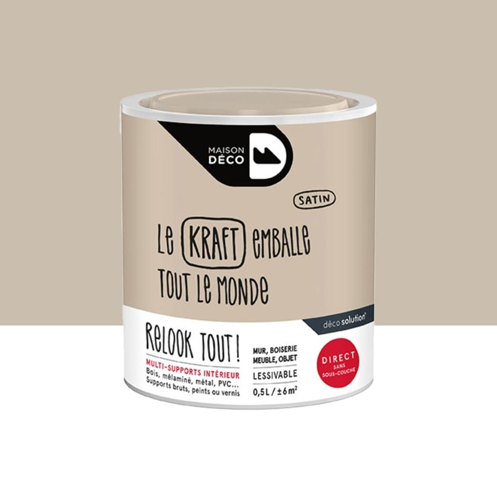 Peinture finition MAISON DECO Relook Tout Kraft - 0,5L Peinture finition MAISON DECO Relook Tout Kraft - 0,5L