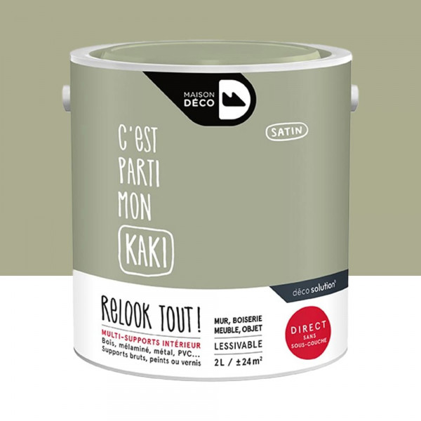 Peinture finition MAISON DECO Relook Tout Kaki - 2L