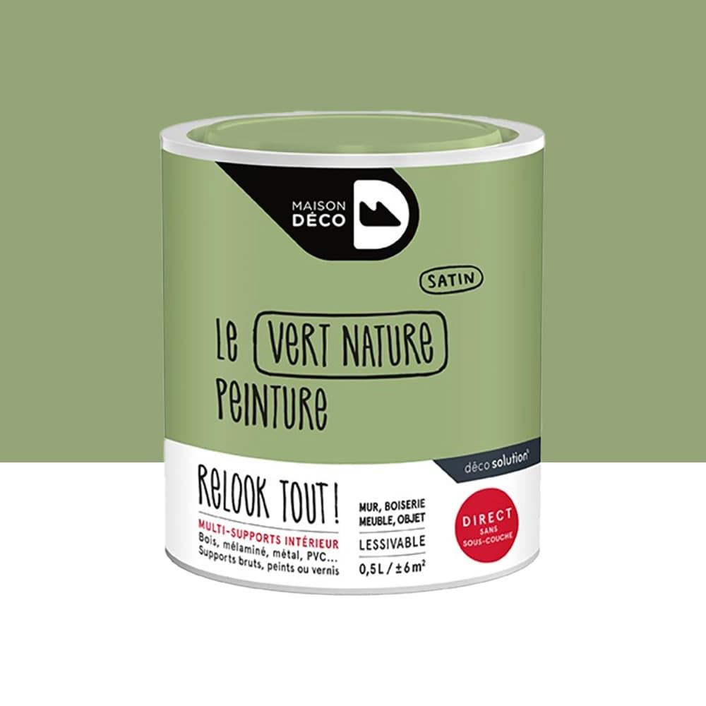 Peinture finition MAISON DECO Relook Tout Vert nature - 0,5L Peinture finition MAISON DECO Relook Tout Vert nature - 0,5L