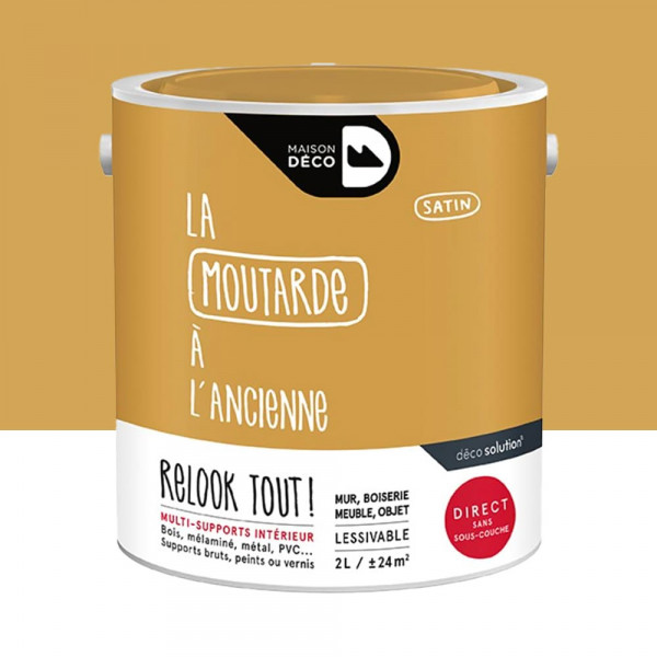 Peinture finition MAISON DECO Relook Tout Moutarde - 2L