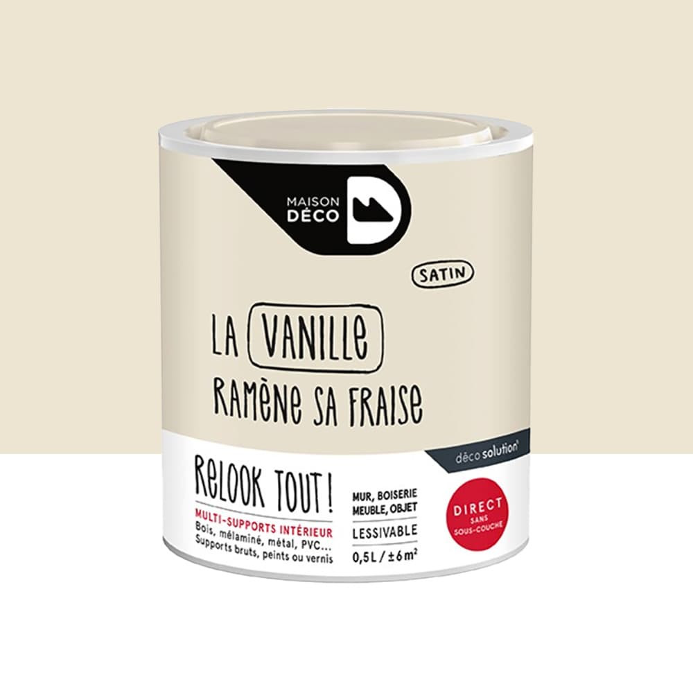 Peinture finition MAISON DECO Relook Tout Vanille - 0,5L Peinture finition MAISON DECO Relook Tout Vanille - 0,5L