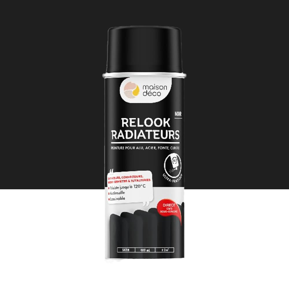 Bombe de peinture MAISON DECO Radiateurs Noir Satin - 400ml Bombe de peinture MAISON DECO Radiateurs Noir Satin - 400ml