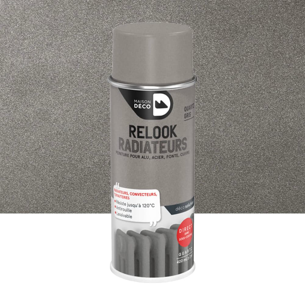 Bombe de peinture MAISON DECO Radiateurs effet quartz Gris Quartz- 400ml Bombe de peinture MAISON DECO Radiateurs effet quartz Gris Quartz- 400ml