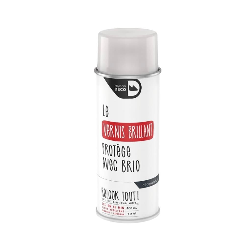 Bombe de peinture MAISON DECO Vernis brillant - 400ml Bombe de peinture MAISON DECO Vernis brillant - 400ml