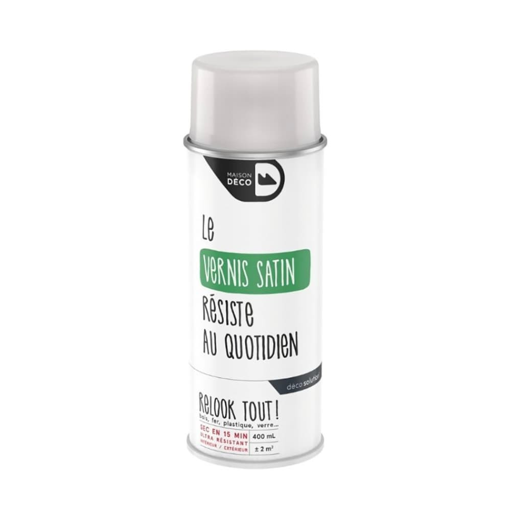 Bombe de peinture MAISON DECO Vernis satin - 400ml Bombe de peinture MAISON DECO Vernis satin - 400ml