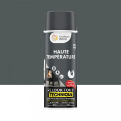 Bombe de peinture MAISON DECO Haute température Gris fonte - 400ml