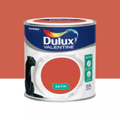 Peinture acrylique satin DULUX VALENTINE Crème de couleur Orange sanguine - 0,5L