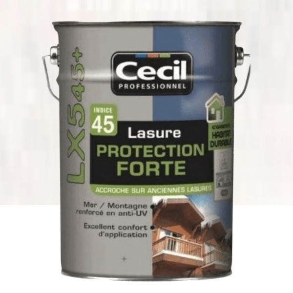 Lasure Protection Forte CECIL LX545+ Bois blanchi  - 5L