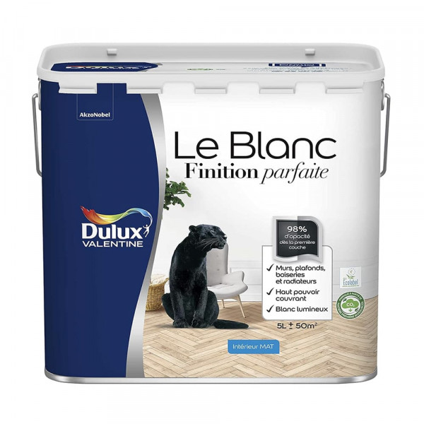Peinture Dulux Valentine Le Blanc Finition parfaite Mat - 5L