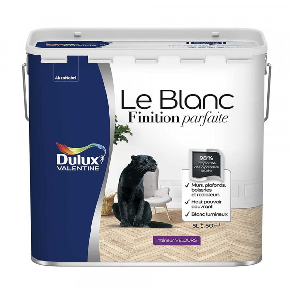 Peinture Dulux Valentine Le Blanc Finition parfaite Velours - 5L