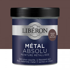Peinture Libéron Métal Absolu Mat poudré Rouge métal - 0,5L