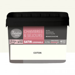 Chambres & Séjours Théodore Satin Monocouche Coton - 0,75L