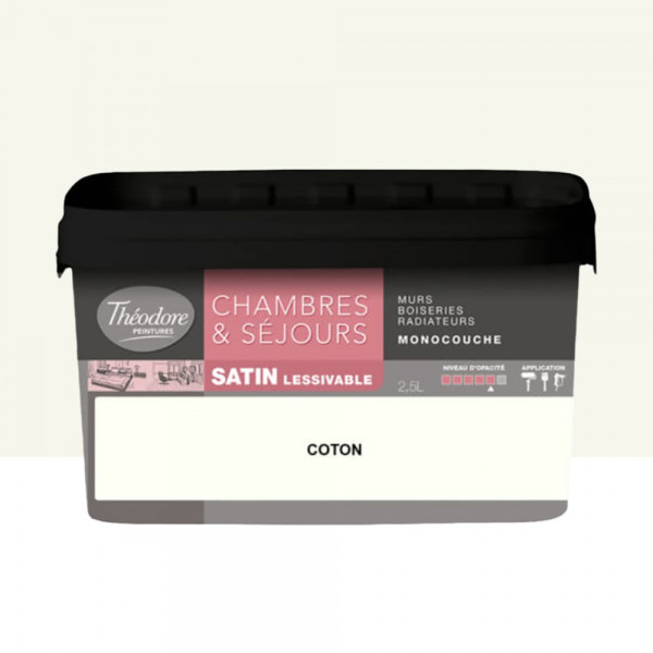 Chambres & Séjours Théodore Satin Monocouche Coton - 2,5L
