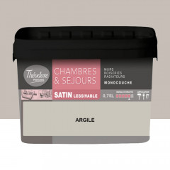 Chambres & Séjours Théodore Satin Monocouche Argile - 0,75L
