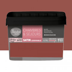 Chambres & Séjours Théodore Satin Monocouche Rouge madras - 0,75L