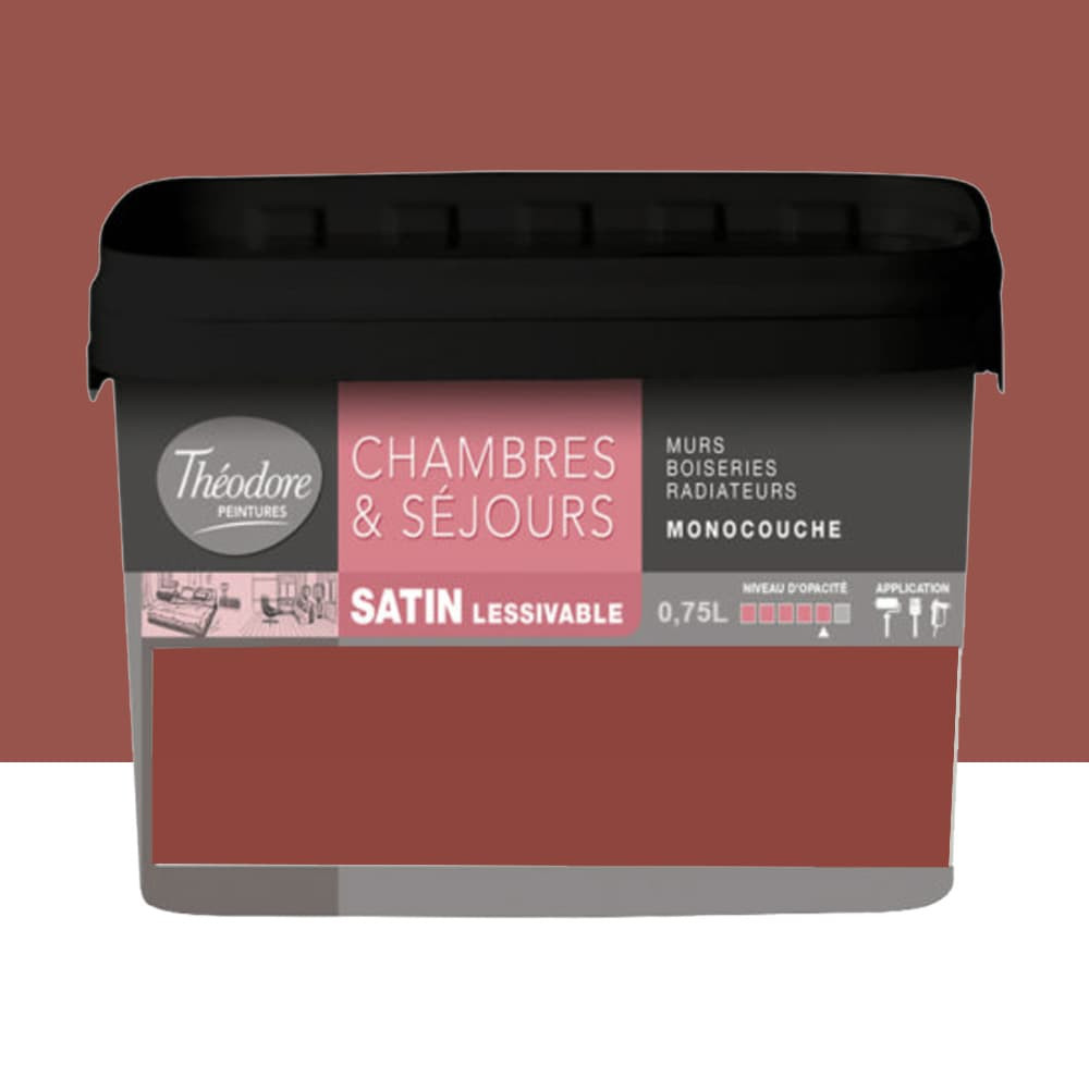 Chambres & Séjours Théodore Satin Monocouche Rouge madras - 0,75L Chambres & Séjours Théodore Satin Monocouche Rouge madras - 0,75L