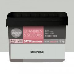 Chambres & Séjours Théodore Satin Monocouche Gris perle - 0,75L