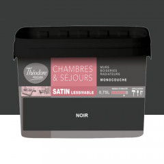 Chambres & Séjours Théodore Satin Monocouche Noir - 0,75L