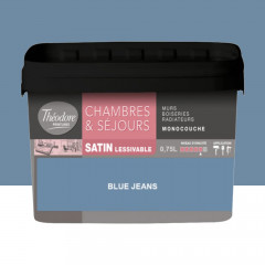 Chambres & Séjours Théodore Satin Monocouche Blue Jeans - 0,75L