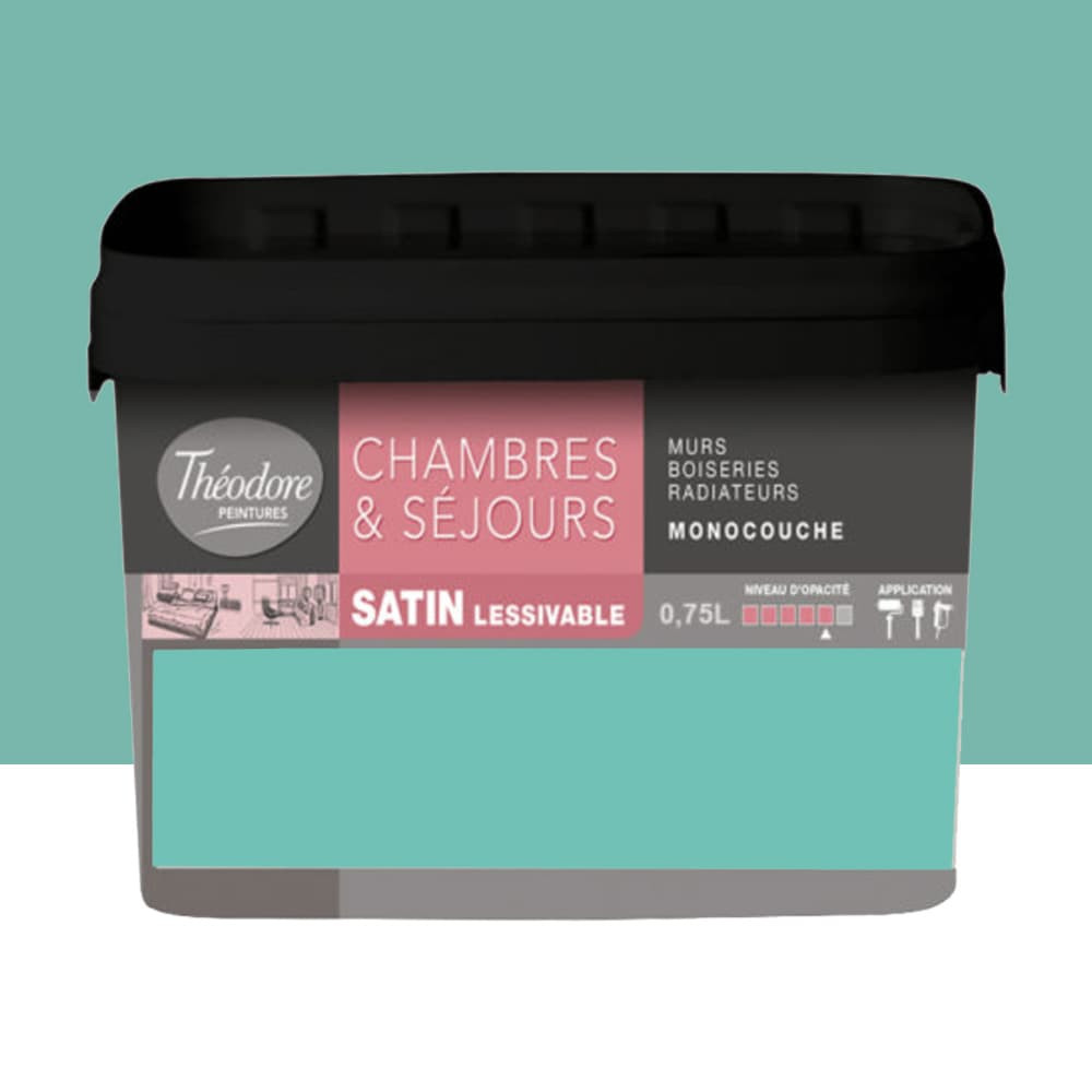 Chambres & Séjours Théodore Satin Monocouche Caraïbos - 0,75L Chambres & Séjours Théodore Satin Monocouche Caraïbos - 0,75L