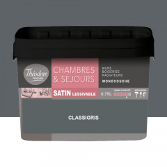 Chambres & Séjours Théodore Satin Monocouche Classigris - 0,75L