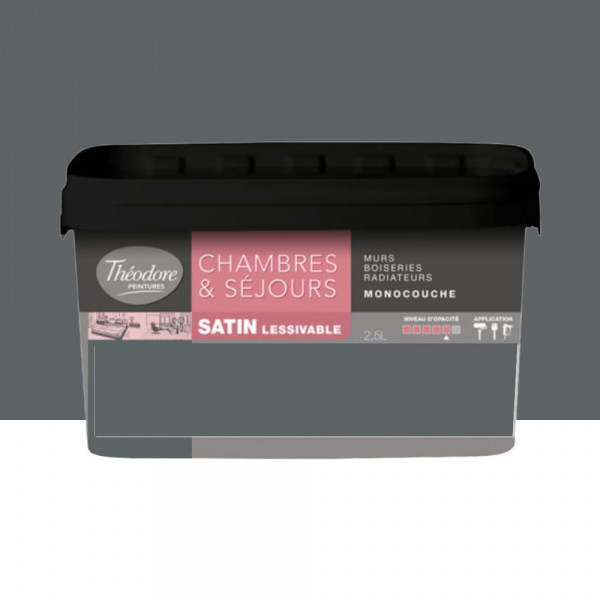 Chambres & Séjours Théodore Satin Monocouche Classigris - 2,5L