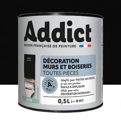 Peinture Décoration Murs et Boiseries addict Satin Noir - 0,5L