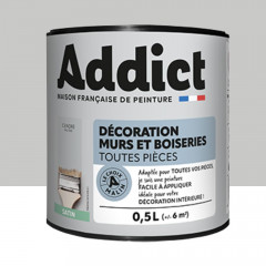 Peinture Décoration Murs et Boiseries addict Satin Cendre - 0,5L