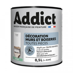 Peinture Décoration Murs et Boiseries addict Satin Blanc - 0,5L