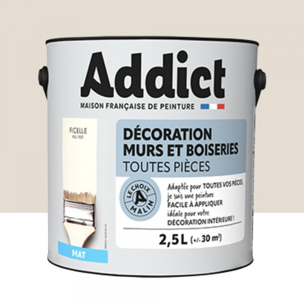 Peinture Décoration Murs et Boiseries addict Mat Ficelle - 2,5L