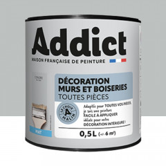 Peinture Décoration Murs et Boiseries addict Mat Cendre - 0,5L