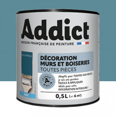Peinture Décoration Murs et Boiseries addict Mat Bleu Pétrole - 0,5L
