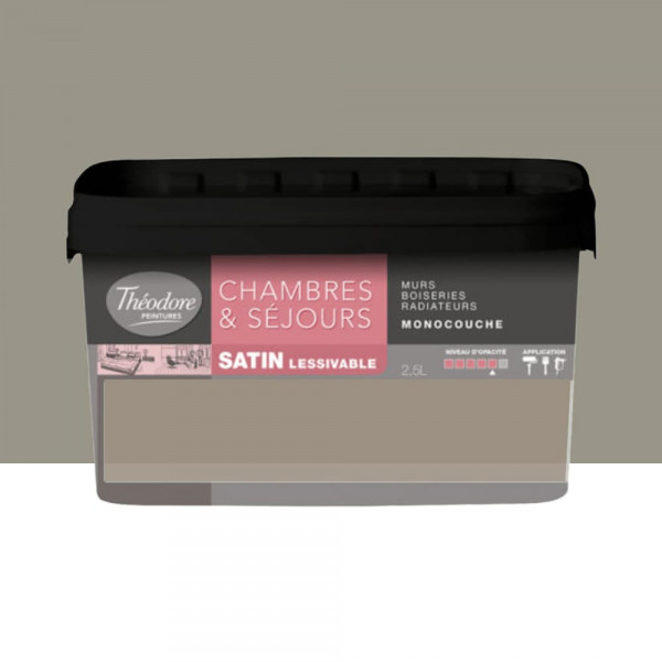 Chambres & Séjours Théodore Satin Monocouche Crème de café - 2,5L