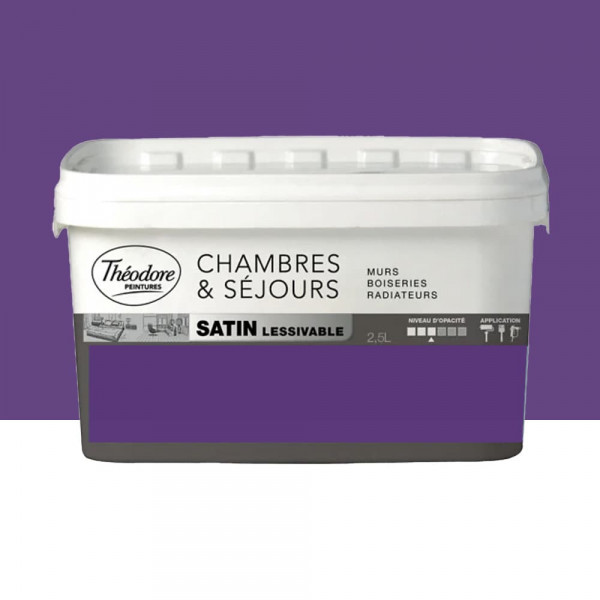 Peinture Chambres & Séjours Théodore Satin lessivable Jacaranda - 2,5L