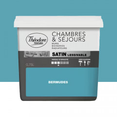 Peinture Chambres & Séjours Théodore Satin lessivable Bermudes - 0,75L