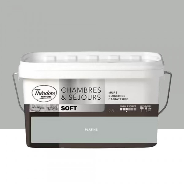 Peinture Chambres & Séjours Théodore Soft Platine - 2,5L