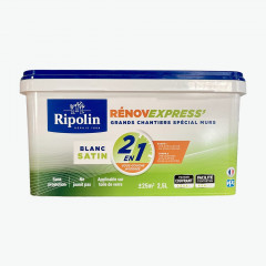Peinture Rénov Express' RIPOLIN (Grands chantiers) Blanc Satin - 2,5L