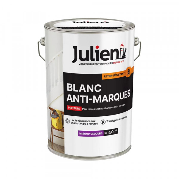 Peinture Blanc Anti-Marques Julien Blanc Velours - 5L