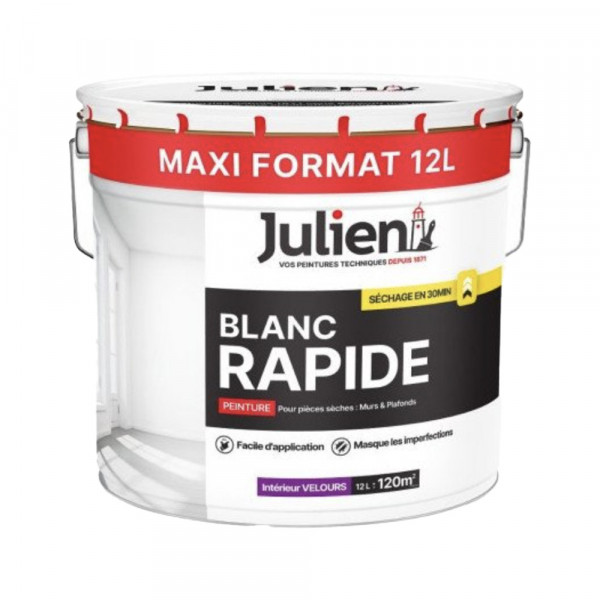 Peinture Murs Et Plafond Julien Blanc Rapide Velours - 12L