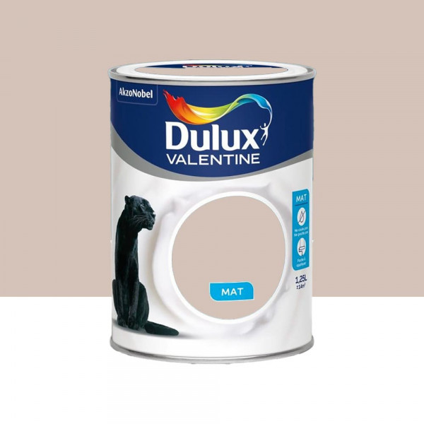 Peinture acrylique mat DULUX VALENTINE Crème de couleur Lin Intense - 1,25L