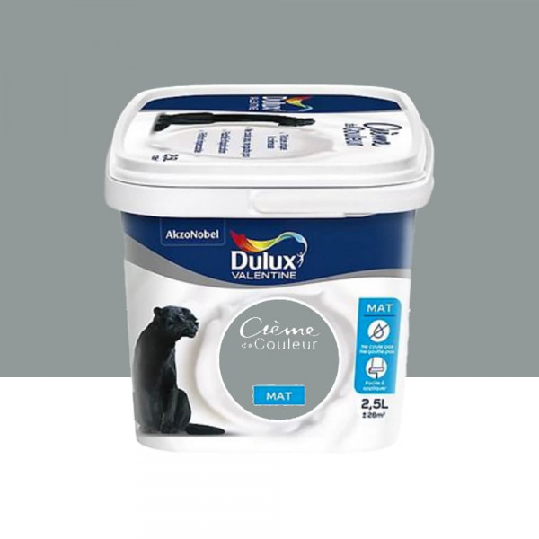 Peinture acrylique mat DULUX VALENTINE Crème de couleur Gris sage - 2,5L