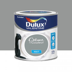 Peinture acrylique mat DULUX VALENTINE Crème de couleur Titanium - 0,5L