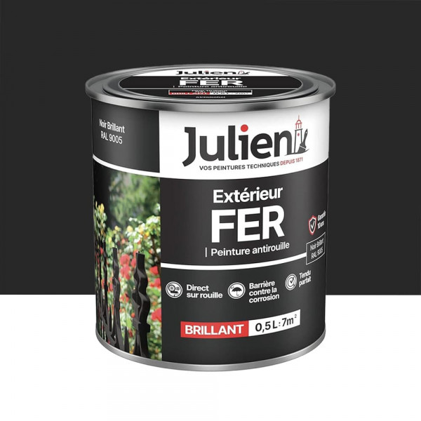 Peinture Fer Extérieur Julien Noir - 0,5L