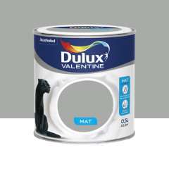 Peinture acrylique mat DULUX VALENTINE Crème de couleur Gris Alpaga - 0,5L