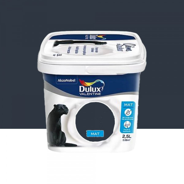 Peinture acrylique mat DULUX VALENTINE Crème de couleur Bleu Encre - 2,5L