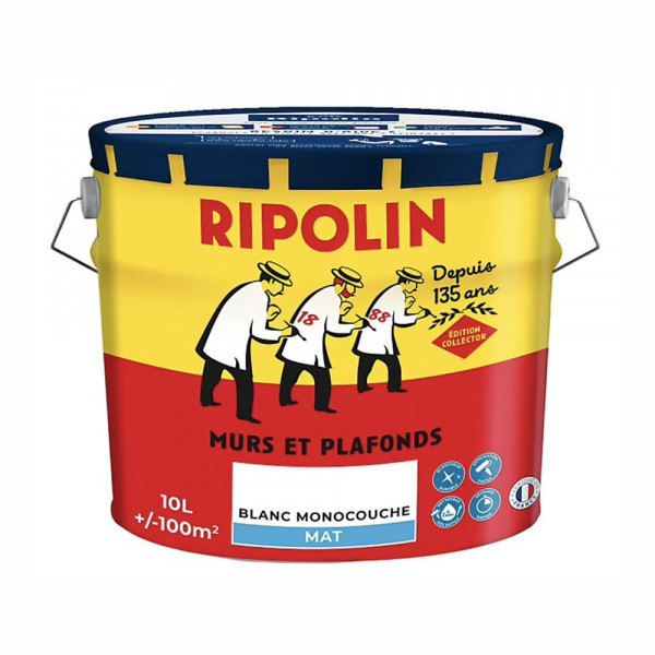 Peinture acrylique RIPOLIN Collector Blanc mat - 10L