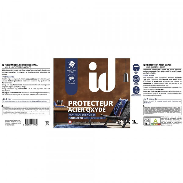 Protecteur ID Acier oxydé 1L - étiquette